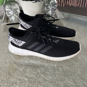Adidas Black Cloudfoam Running Shoes With Print Sz 10